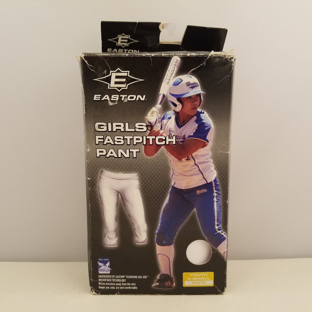 EASTON Girls Fast Pitch Softball Pant Youth Extra Small White